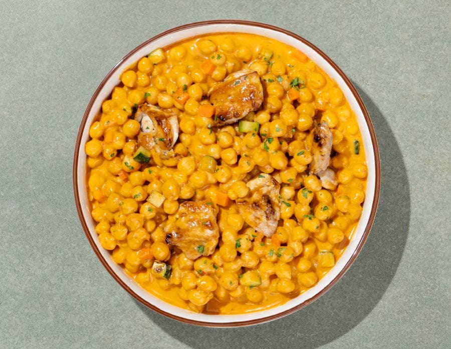 Garbanzos masala con pollo