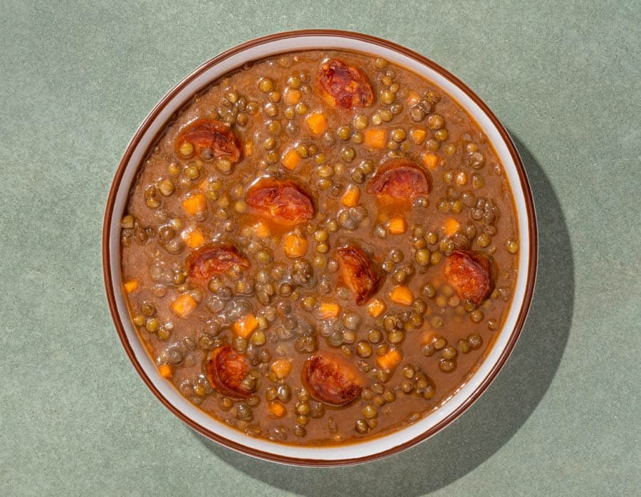 Lentejas estofadas con chorizo